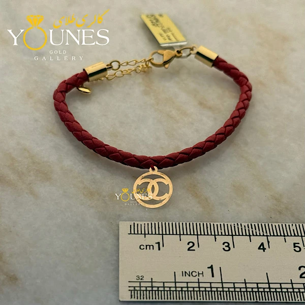 دستبند چرم گوچی طلا